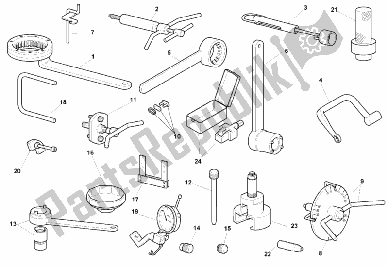 All parts for the Workshop Service Tools of the Ducati Monster 750 Dark City 1999